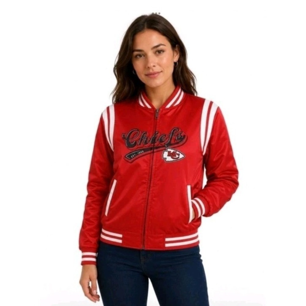 Kansas City Chiefs WEAR by Erin Andrews Women's Bomber Full-Zip Jacket Red Sz L